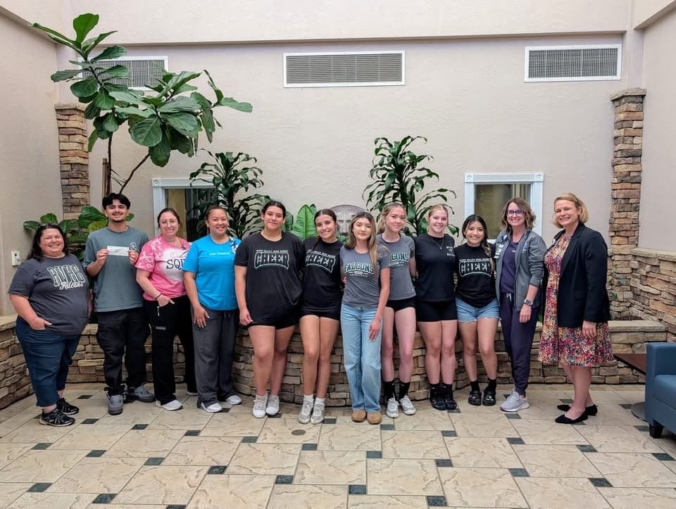 Students from River Valley High School’s Cheer Team and California Scholarship Federation